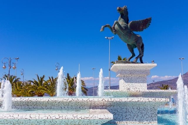 Modern Corinth - Pegasus fountain square